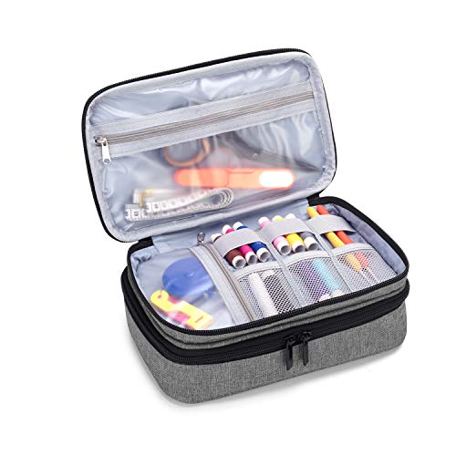 Luxja Sewing Accessories Organizer, Double-Layer Sewing Supplies Organizer For Needles, Scissors, Measuring Tape, Thread And Other Sewing Tools (No Accessories Included), Gray #TOP1