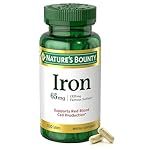 Nature's Bounty Iron 65mg, 325 mg Ferrous Sulfate, Cellular Energy Support, Promotes Normal Red Blood Cell Production, 100 Tablets