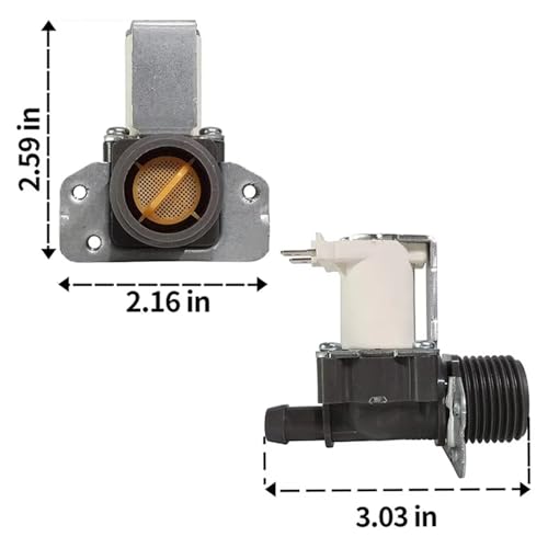 Pieza de montaje de válvula de entrada de agua de lavadora compatible con 5220FR2006Q 3