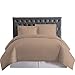 Cozy Comfort Bedding Super King California King Oversized 3 Piece Duvet Cover Set (120" x 98") (Warm Taupe)