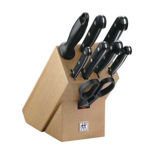 ZWILLING Bloque de cuchillos, 9 piezas, Bloque de madera, Cuchillos y...