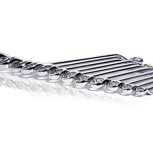 Si Fang 12Pcs 45 Degree Double Offset Box End Wrench Set Ring Spanner Wrenches Set 6Mm-32Mm With Roll-Up Storage Pouch Metric Car Repair Tools Offset Ratcheting Wrench Set #TOP1