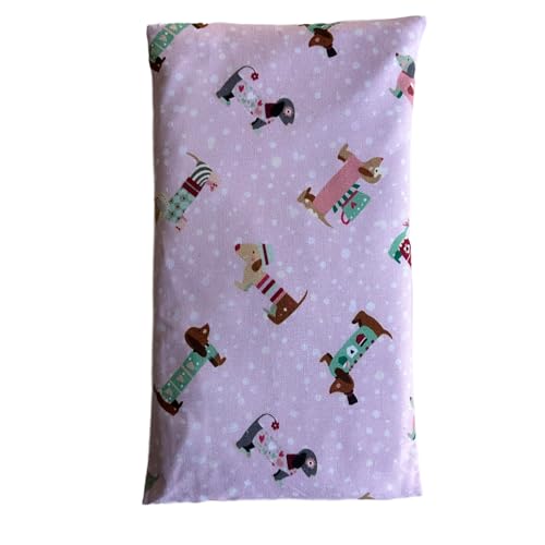 Saco térmico de semillas para microondas o congelador - 28x17cm- Bolsa o saco calor y frío - cojín cervical, lumbar, corporal - Olor natural - Saquito (Rosa) - Arroz
