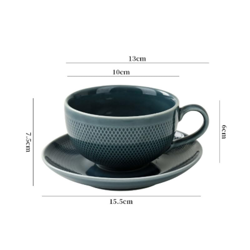 Porcelanowy kubek do kawy ze spodkiem, Ceramiczne wypalane w piecu. Zestaw spodków do filiżanki herbaty i kawy(Style1)