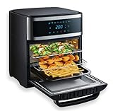 TZS First Austria Heißluftofen 13L, Minibackofen, Airfryer, Dörrautomat, Umluft, digital, 8 Programme, 5L Antihaft-Edelstahlkorb, 1700W, 12-Stunden-Timer, ohne Öl