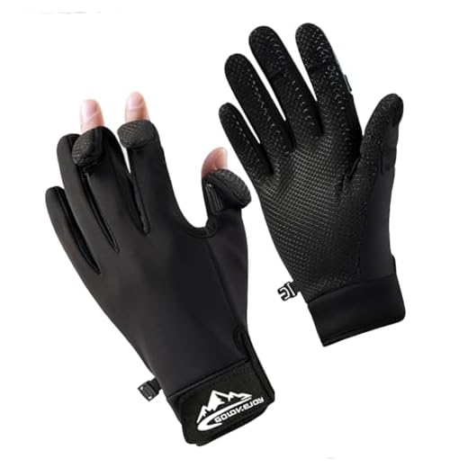 SUJAYU Fishing Gloves for Men & Women, Ice Fishing Gear, Cold Weather Hunting Gloves, Kayak Gloves, Fly Fishing Gear (Black, Medium)