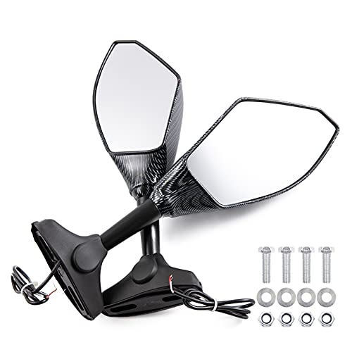 Espejos retrovisores para Suzuki GSXR600 GSXR750 de fibra de carbono con señal de giro integrada