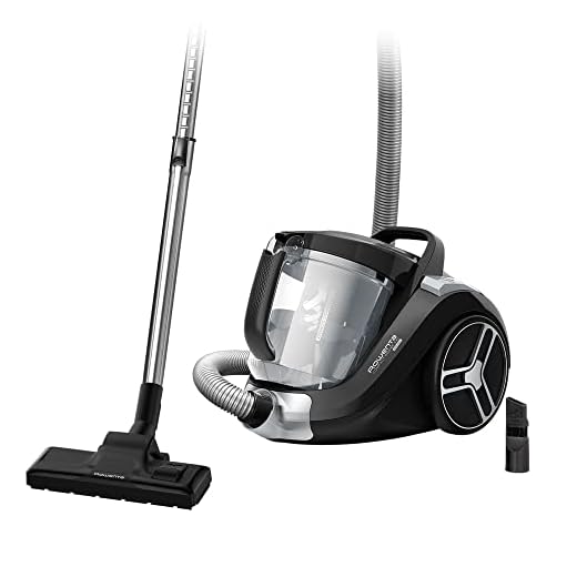 Rowenta Aspiradora Cyclonic Power XXL RO4825 aspiradora sin bolsa de 2.5 L, diseño compacto, motor EffiTech, depósito de suciedad de 2.5 L, tecnología ciclónica, cable de 6.2m, Color Negro