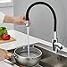 BONADE Wasserhahn Küche 360° Drehung Schwarz, Hochdruck Küchenarmatur aus Messing, Spültischarmatur mit Frei Drehbarem Auslauf, Einhebelmischer Mischbatterie über Chrom- und Silikonoberfläche
