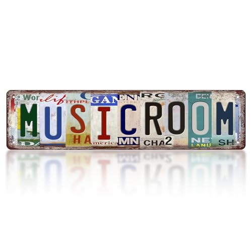 Funny Music Metal Sign, Vintage Music Room Wall Decor, Music