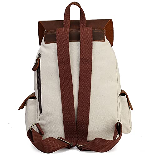 Womleys Vintage Canvas Backpack For Women, Travel Backpack Casual Shopping Hiking Daypack Rucksack (Beige) #TOP2