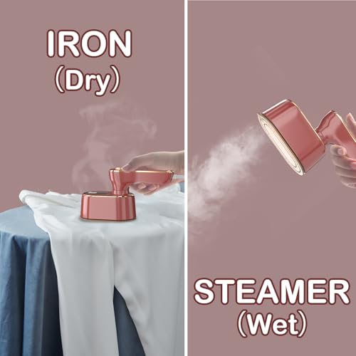 Image of Travel Steamer Iron for Clothes Mini - Portable Ironing Machine Travel Small Size Portable Steamer Travel College Dorm Home Essentials (Winered)
