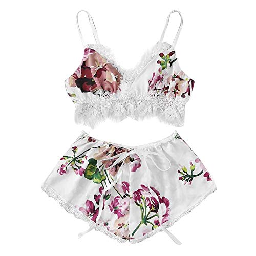 Ensemble lingerie sexy dentelle avec porte-jarretelles et G-string pour femme