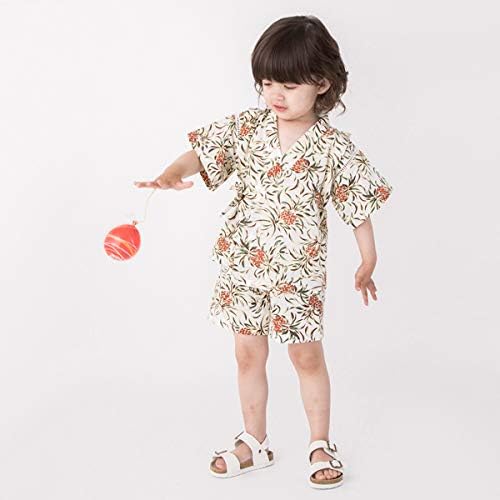 Amazon Co Jp アロハ柄甚平 オフ ホワイト 100 ファッション