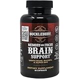 BUCKLEBURY Cognitive Clarity, Focus and Memory Support Supplement for Men and Women - Nootropic 60 Vegan Capsules