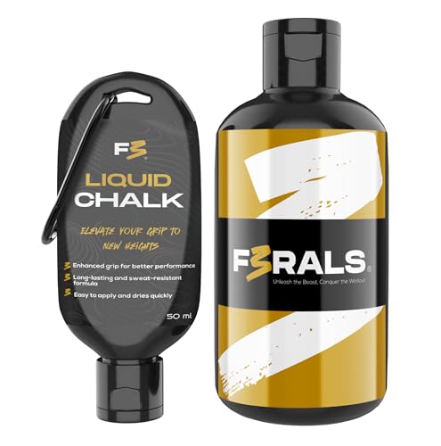 F3RALS ® Liquid Chalk | Flüssigkreide für perfekten Grip bei Klettern, Bouldern, Gewichtheben & Calisthenics – Schnell Trocknend, Staubfrei, Extra Stark & Abwaschbar