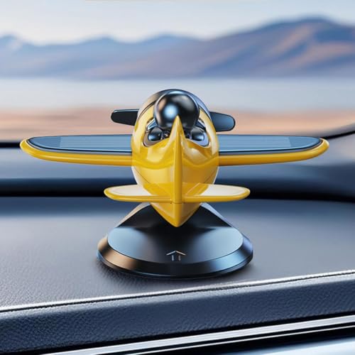 Avión solar de coche para salpicadero, el regalo original de decoración automotriz 8