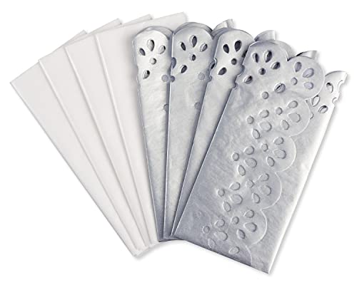 Papyrus 8 Sheet White and Silver Tissue Paper Set for Gifts, Decorations, Crafts, DIY and More