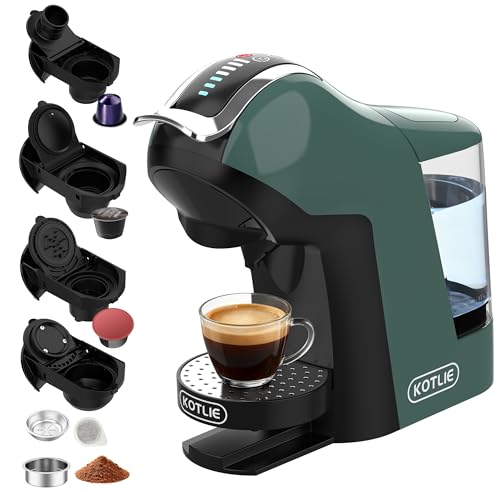 Image of Upgrade 19 Bar 5in1 Espresso Capsule Coffee Maker for Nespresso /Dolce Gusto /LAVAZZA MIO /LAVAZZA Coffee Pod and Ground /ESE Coffee, Automatic Capsule Small Coffee Machines, EM-308B