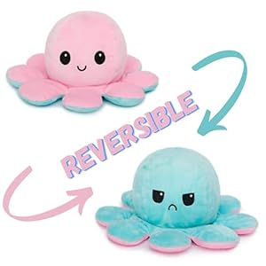 DIKANG Octopus Plushie Reversible Soft Toys for Kids | Kids Soft Toys for Baby Girl | Plush Soft Toys for Baby Boys and Girls | Octopus Soft Toy for Kids (12 cm, Octopus (Pink / Sky Blue))