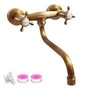 Material - Grifo de agua fría de latón está hecho de material de cobre de alta calidad, acabado cepillado antiguo. durable y tiene una larga vida útil. Nuestro grifo es simple, elegante, clásico, el diseño de estilo, perfectamente integrado en el est...