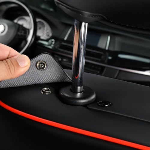 Image of FLORICH Automotive Seat Covers Front Seats Leather Car Seat Cover Waterproof Breathable Car Seat Cushion Protector Universal Fit for Most Cars Trucks SUV, Black&Red Line