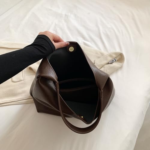 TIAASTAP Groß Handtasche für Damen Weiche Leder Tote Bag Shopper Tasche Damen Schultertasche Hobo Bag Shoulder Bag Uni Tasche Beuteltasche Tragetasche Umhängetasche mit klein Geldbörse