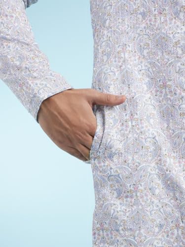 Image of DIWAS BY MANYAVAR Men's Cotton Blend Printed|Sequined Kurta (1pc)