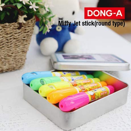 DONG-A Miffy Bunny Inkjet Safe Solid Stick Gel Highlighter Memo Liner - 5 color (5)