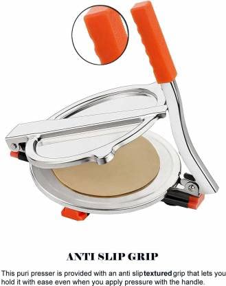 Stainless Steel Tortilla Makers Puri Press Machine/Chapati Press/Roti Maker/ Roti And Khakra Maker Maker/Papad Machine Maker, Silver, Medium #TOP4