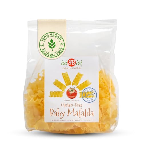 isiBisi Gluten-Free Baby Mafalda Pasta - Mini Lasagna Noodles Made With Corn Flour and Rice Flour - Vegan, Non-GMO, Made in Italy (8 oz.)