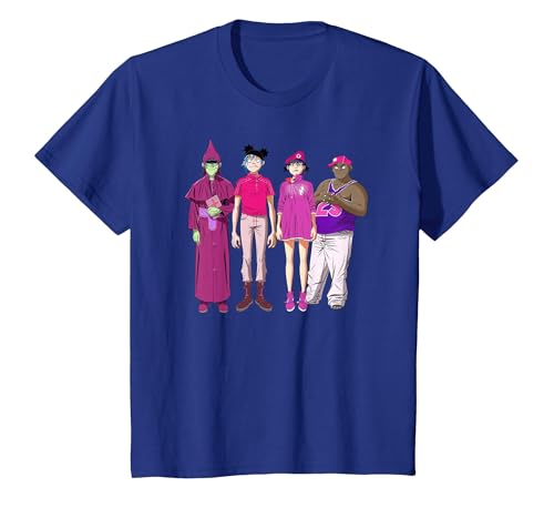 Image of Gorillaz Cracker Island Group T-Shirt, Youth, Royal Blue, Small