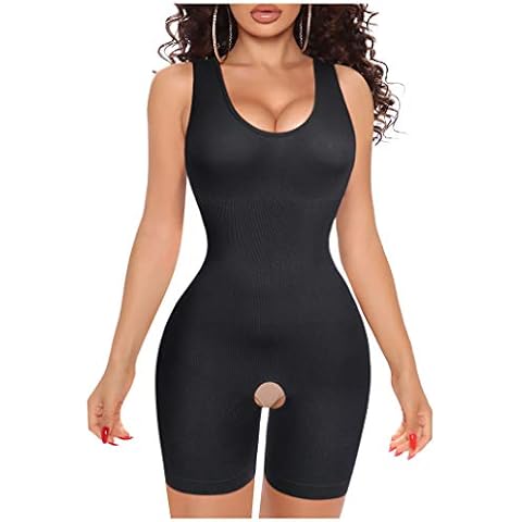 Gotoly Shapewear for women Scoop Neck Tank Tops Bodysuits Jumpsuits Waist Trainer Full body Shaper (Black, X-Large/XX-Large) Cover