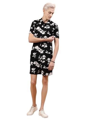 Image of Rigo Printed Co-Ord Set for Men's | Casual Shirt & Shorts Night Suit Set | Lounge-wear Nightdress Pajama Set for Men's | Night Wear, Beach Wear, Vacation Wear Outfit
