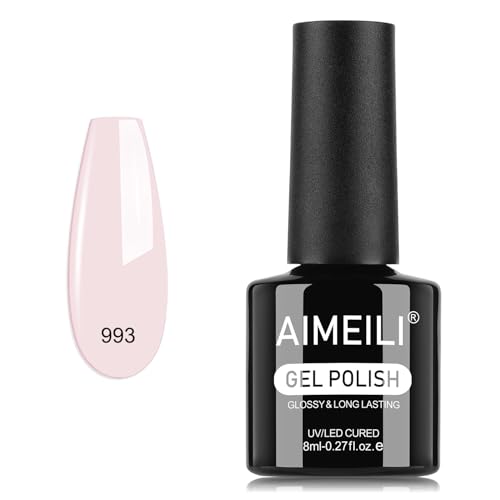 AIMEILI Esmalte Semipermanente Gel UV para Uñas Color Rosa Brillante 8ml, Remoción Fácil UV/LED Soak Off Rosa Brillante para Manicura Nail Art Salon Home DIY, 993