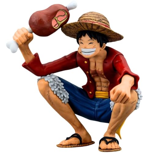 Image of Blue Aura Monkey D Luffy Action Figure Height -13cm Multicolour PVC Figurine | Luffy Smiling Big Size