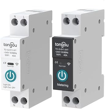 Tuya WiFi Smart Circuit Breaker with Metering DIN Rail Loop Timing Wireless Remote Control Switch-Black Zigbee-10A