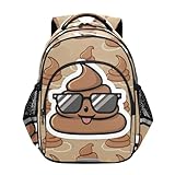 Krafig Funny Cute Poops Pattern Backpack for Kids Elementary School Bag Boys Girls Bookbag Travel Backpack Daypack