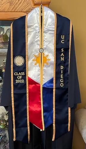 Philippines Embroidered Graduation Flag Stole Sash Scarf Filipino Heritage Grad #TOP2