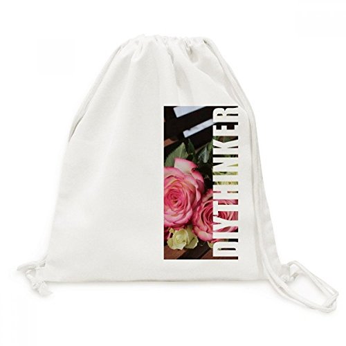 Sac de voyage en toile à cordon blanc et roses pour vos sorties quotidiennes