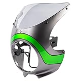 Motorcycle Windshield Deflector Headlight Cover for Z900RS Z 900 RS 2018 2019 2020 2021 2022 2023 2024 2025, Front Flysreen Windscreen (Silver+Light Smoke)