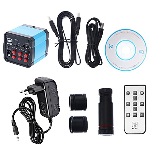 14MP Mikroskop Kamera, Industrielle HDMI Kamera Elektronisches Mikroskop, 1080p 30FPS Digital Zoom 5X R/G/B Video Mikroskop Einstellbar Cover