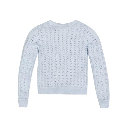 Image of Hope & Henry Girls' Long Sleeve Fancy Cardigan Sweater with Stripe Trim