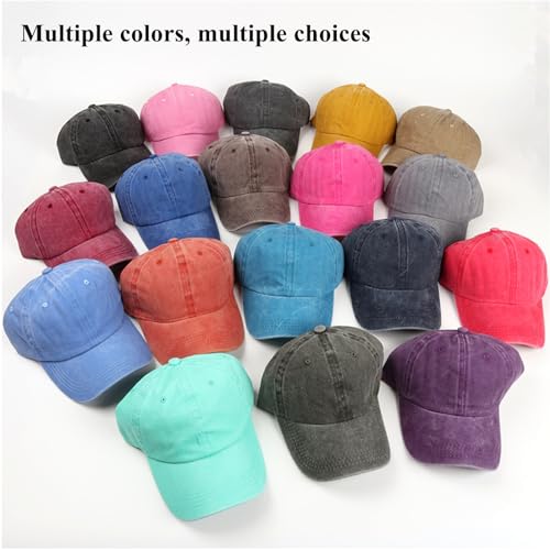 Image of Baseball Cap Unisex Vintage Washed Distressed Cap,Retro Adjustable Dad Hats,Baseball Hat for Men Women