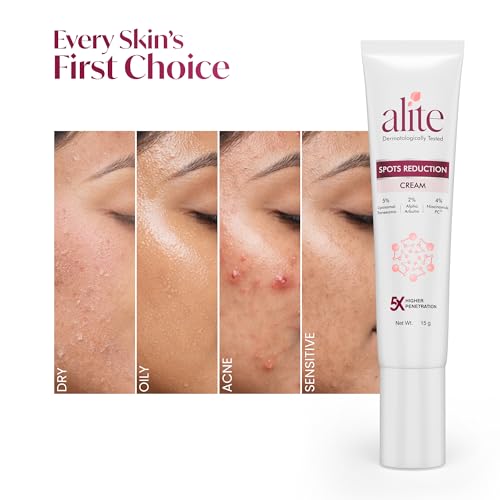 Image of Alite Spots Reduction Cream - 5% Liposomal Tranexamic Acid + 2% Alpha Arbutin + 4% Niacinamide PC | For Acne Marks, Dark Spots & Post-Acne Hyperpigmentation | Men Women | Dermatologically Tested 15g Each (Pack of 2 )