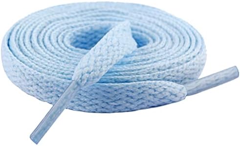 ShinefromCloud 47" Solid Color Flat Shoelaces for 5-6 Eyelet Rows Sneakers Hiking Boots Running Shoes(Light Blue)