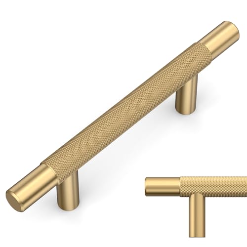 Amerdeco 10 Pack Champagne Bronze Knurled Cabinet Pulls 3 Inch Hole Centers Kitchen Cabinet Handles Hardware Kitchen Handles for Cabinets Handles IH0006