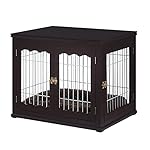unipaws Furniture Style Dog Crate for Medium Dogs, Indoor Aesthetic Puppy Kennel, Modern Decorative Wooden Wire Pet House Dog Cage, Pretty Cute End Side Table Nightstand, Espresso… 5
