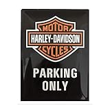 Harley-Davidson - Señal de aparcamiento lata solamente, 15 x 20 cm