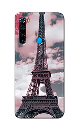 Image of Lovers Famous Place Eiffel Tower in Paris Hard Back Case Cover for Redmi Note 8 (6.3 inch) Back Cover -(J5) VNS2227